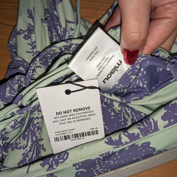 P1. NWT MIAOU MINT TOILE CORSET - Picture 5 of 7